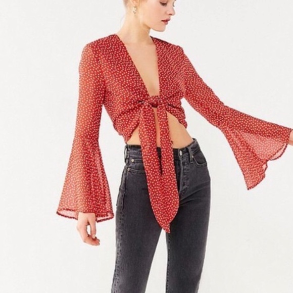 Urban Outfitters | Tie Front Star Printed Top - Picture 8 of 8